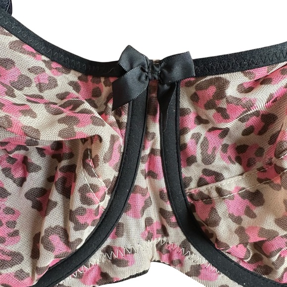 Cleo by Panache (9111) Della Unlined Mesh Leopard Print Balconette Bra 30GG 30J - Picture 6 of 11